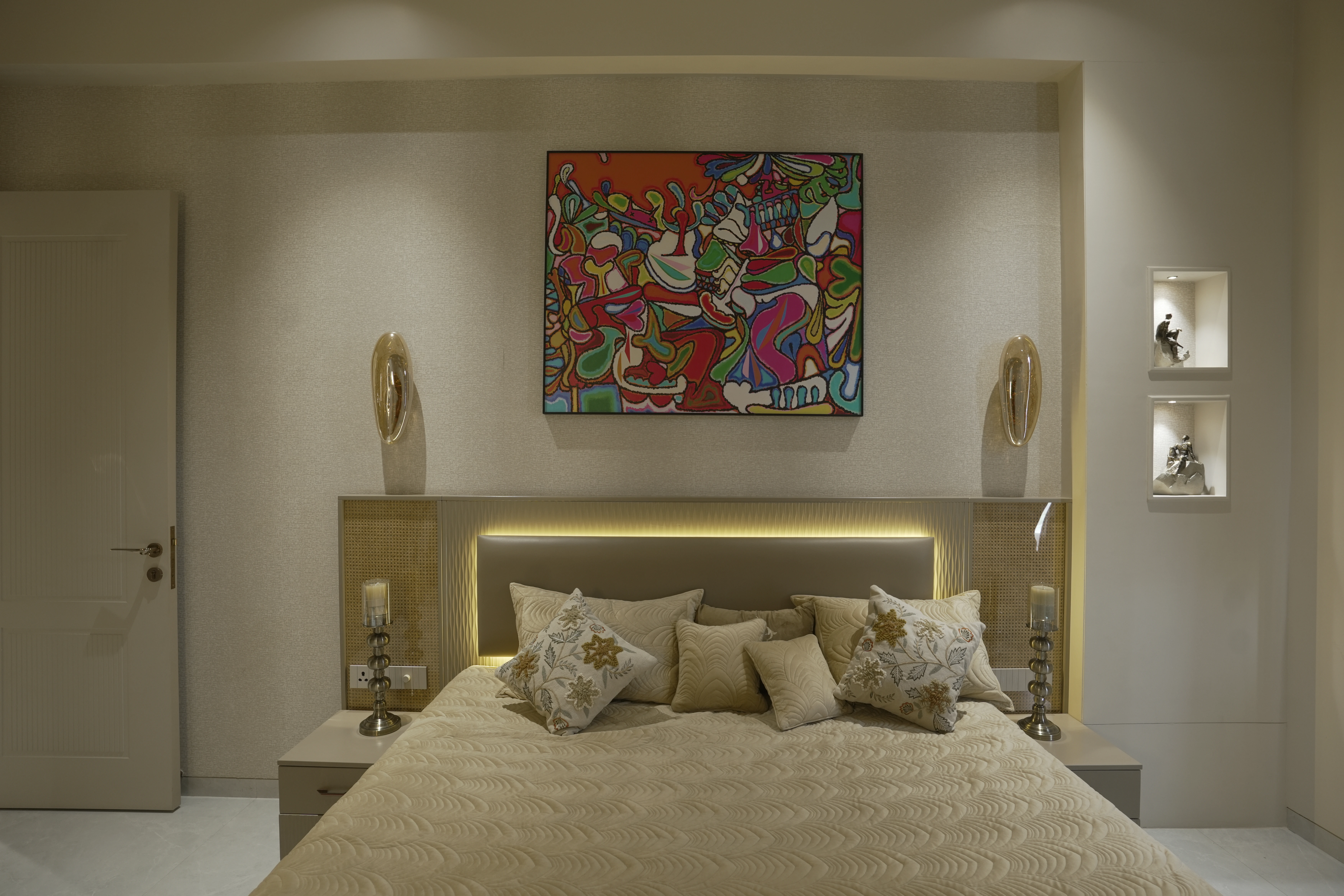 Spacious bedroom in a 4 BHK residence at Majestic Sky Bungalow, East Nagpur