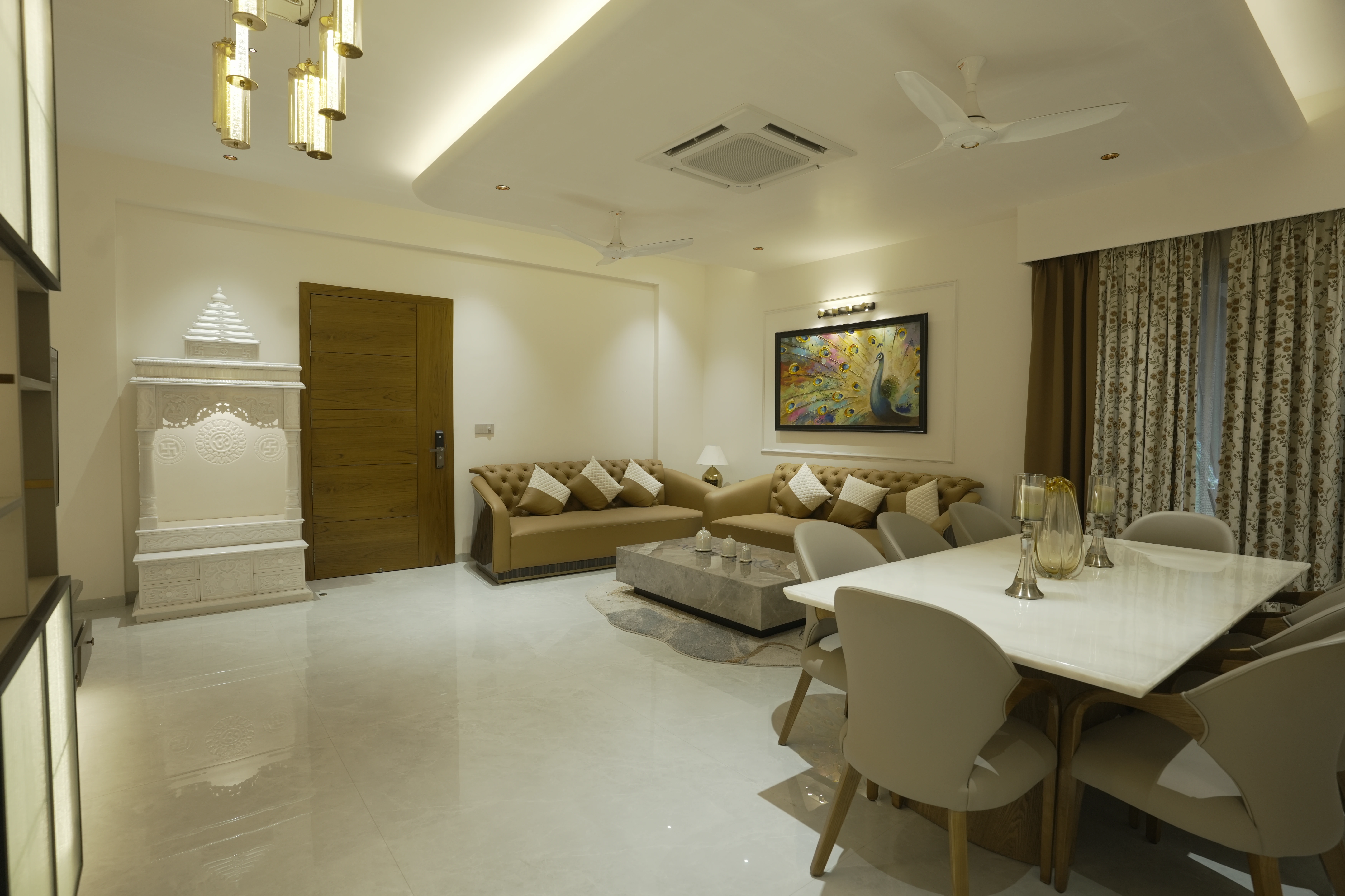 Spacious 4 BHK Apartment Living Room
